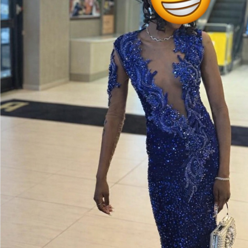 Stunning Royal Blue Embellished Gown